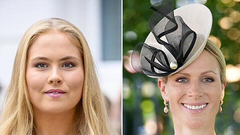 Prinzessin Amalia (l.) und Zara Tindall sind beide bei der Er&ouml;ffnung der Reit-WM in Aachen.