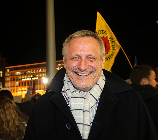 Auch Konstatin Wecker kam zur Anti-Atom-Demo.