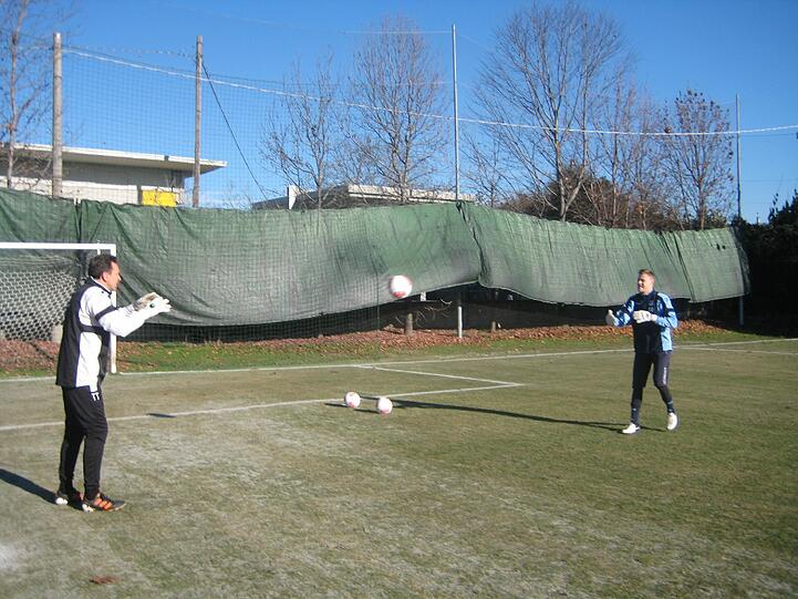 Die erste kleine Trainingseinheit in Brescia: Die Löwen in Brescia
