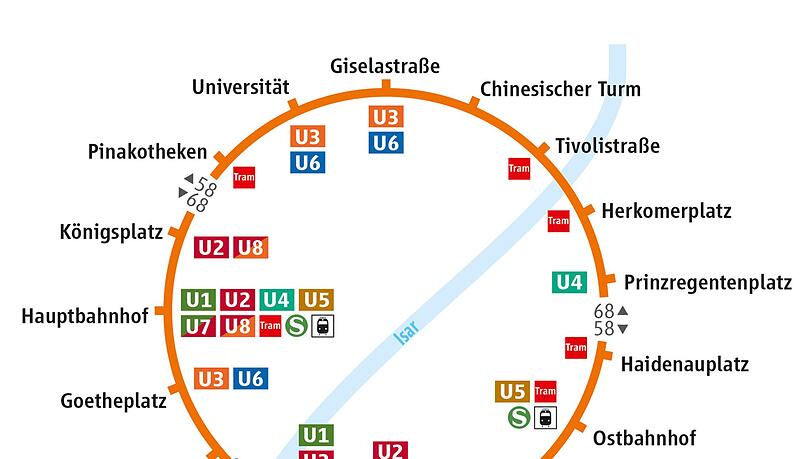 Hier hält die neue Ringbuslinie – einige Zwischenhalte sind auf der Übersichtskarte nicht dargestellt. Hier hält die neue Ringbuslinie – einige Zwischenhalte sind auf der Übersichtskarte nicht dargestellt.