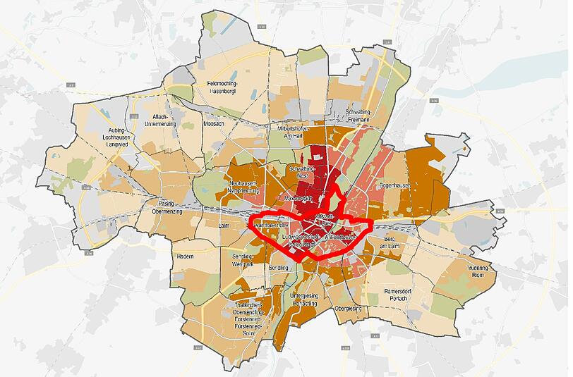 Mitte Süd (Altstadt-Lehel, Ludwigsvorstadt-Isarvorstadt, Au-Haidhausen, Schwanthalerhöhe): 18,35 Euro &ndash; zwischen 12,95 und 28,35 Euro.