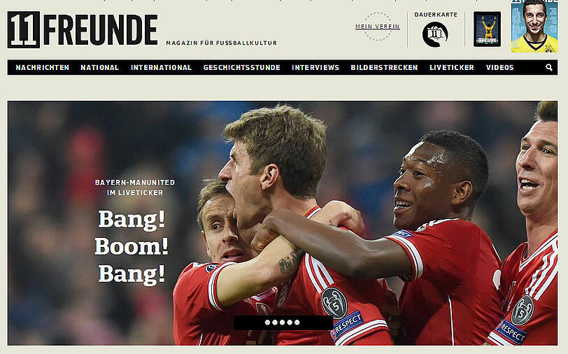 Mit Bang, Boom, Bang fassen die "11 Freunde" die drei Bayern-Tore zusammen.
