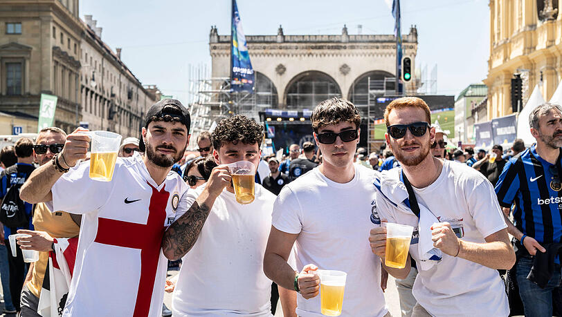 Inter-Mailand-Fans am Odeonsplatz 2025. Inter-Mailand-Fans am Odeonsplatz 2025.