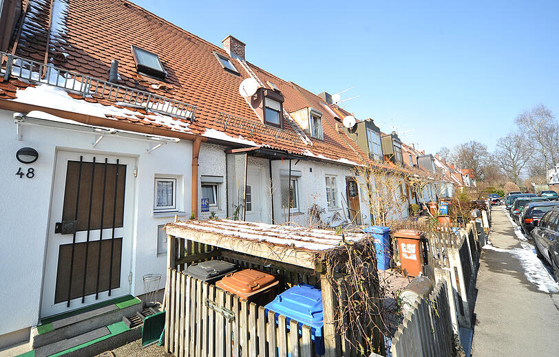 Die kleinsten Wohnungen des Stadtteils Berg am Laim liegen in der so genannten &bdquo;Maikäfersiedlung&ldquo;, einer Gartenstadt, die in den 30ern errichtet wurde.