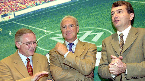 Trio infernale? Horst R. Schmidt, Franz Beckenbauer und Wolfgang Niersbach (von links).