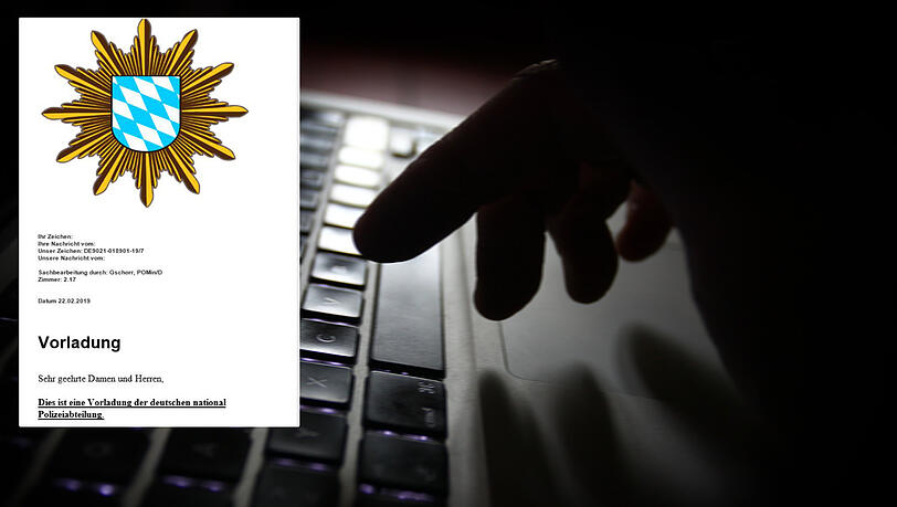 So sehen die falschen Vorladungs-Mails aus. So sehen die falschen Vorladungs-Mails aus.