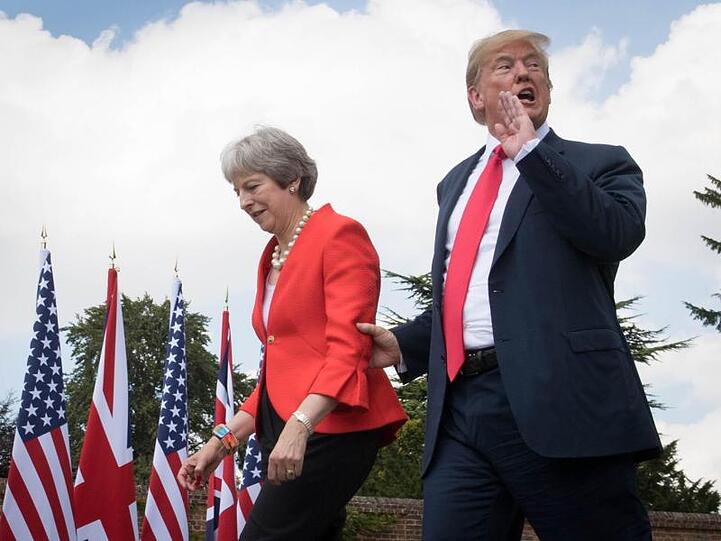 US-Präsident Donald Trump und die britische Premierministerin Theresa May bei einem Treffen im Juli dieses Jahres.