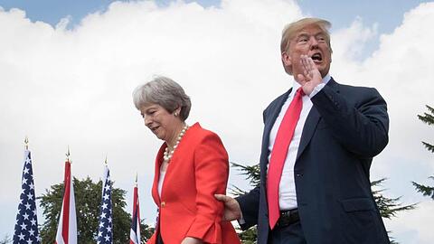 US-Präsident Donald Trump und die britische Premierministerin Theresa May bei einem Treffen im Juli dieses Jahres.