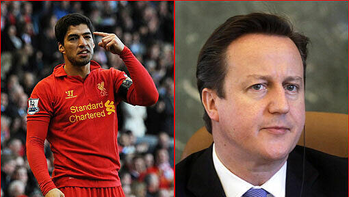 Der britische Premierminister David Cameron hat die Beiß-Attacke von Liverpool-Torjäger Luis Suarez scharf verurteilt. Der britische Premierminister David Cameron hat die Beiß-Attacke von Liverpool-Torjäger Luis Suarez scharf verurteilt.