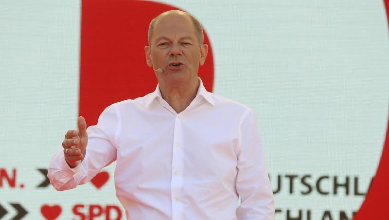 SPD-Kanzlerkandidat Olaf Scholz in Bochum. SPD-Kanzlerkandidat Olaf Scholz in Bochum.