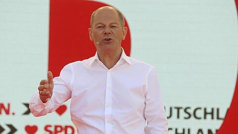 SPD-Kanzlerkandidat Olaf Scholz in Bochum.
