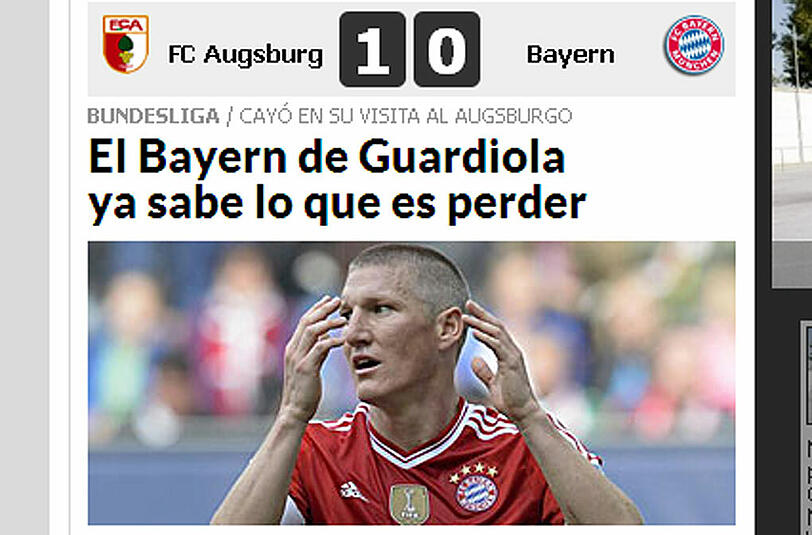 marca.com schreibt: Guardiolas Bayern: Jetzt wissen sie, was verlieren heißt