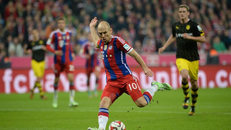 Arjen Robben war der Matchwinner beim Spiel gegen den BVB mit seinem Treffer zum entscheidenden 2:1 für den FC Bayern. Arjen Robben war der Matchwinner beim Spiel gegen den BVB mit seinem Treffer zum entscheidenden 2:1 für den FC Bayern.