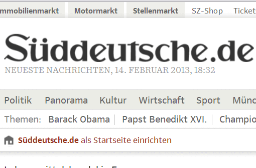 Die Homepage der Süddeutschen Zeitung ("SZ") wurde am Donnerstag von Hackern lahmgelegt.