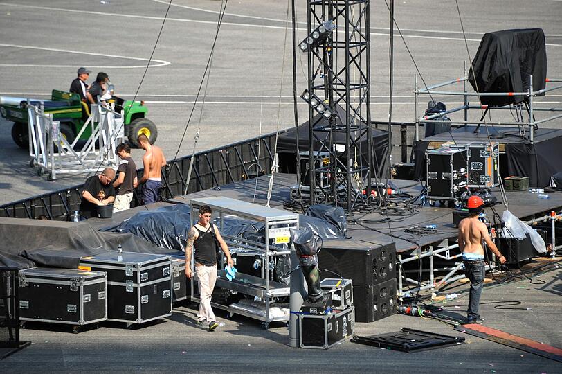 Coldplay spielen am Mittwoch im Olympiastadion. Die Vorbereitung für diesen außergewöhnlichen Abend sind im vollen Gange. Die Bilder vom Aufbau