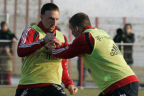 Zwei Streithähne: Franck Ribéry (l.) und Lukas Podolski.