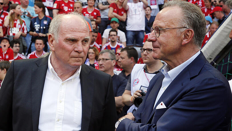 Bosse des FC Bayern: Uli Hoeneß (li.) und Karl-Heinz Rummenigge.
