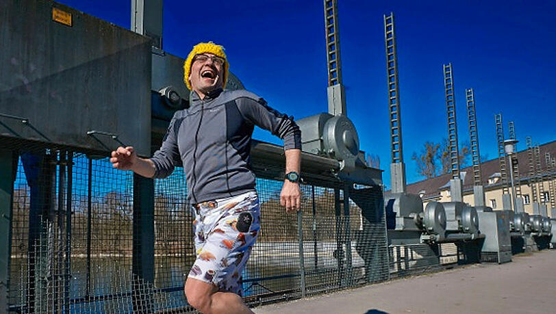 Im Laufschritt an der Isar entlang: Wigald Boning Im Laufschritt an der Isar entlang: Wigald Boning