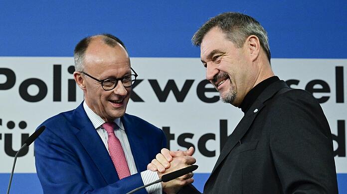 Alles in Butter – zumindest soll es so aussehen: CDU-Chef Friedrich Merz (l.) und sein CSU-Kollege Markus Söder.
