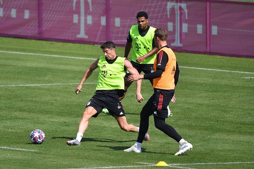 Stürmer-Star Robert Lewandowski in Aktion...