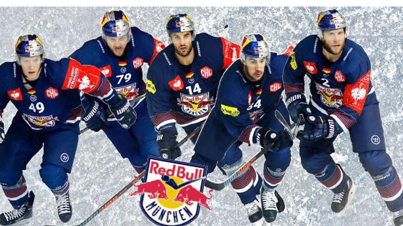Fünf der sechs Neuen beim Triple-Meister EHC Red Bull München (v.l.): Mark Voakes, John Mitchell, Justin Shugg, Trevor Parkes und Andrew Bodnarchuk.