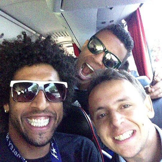 Die Brasilien-Connection: Dante, Luiz Gustavo und Rafinha (v. l.).