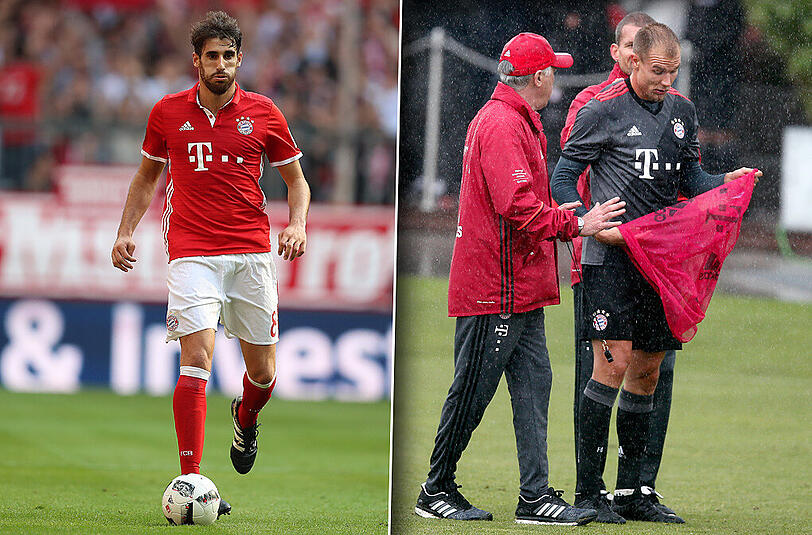 Javi Martínez (l.) fällt verletzungsbedingt aus, wie lange ist noch unklar. Währenddessen kämpft Holger Badstuber weiter für sein Comeback.