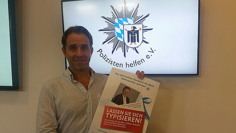 Hat die Leukämie besiegt: Michael Laumer vom Landeskriminalamt. Hat die Leukämie besiegt: Michael Laumer vom Landeskriminalamt.