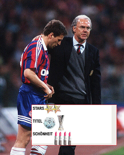 Beckenbauer vollbringt keine Wunder, gibt den Spielern aber mit seinen typischen Motivationssprüchen den Spaß am Fußball zurück - was sich auswirkt: 1994 holt er mit Aumann, Scholl und Valencia die Meisterschaft, 1996 mit den zankenden Matthäus und Klinsmann in bärenstarken Finalspielen gegen Bordeaux (mit Zidane!) den in der Sammlung noch fehlenden Uefa-Cup.