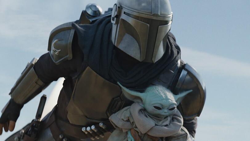 Das "The Mandalorian"-Dreamteam: Din Djarin (Pedro Pascal) und Fanliebling Grogu.