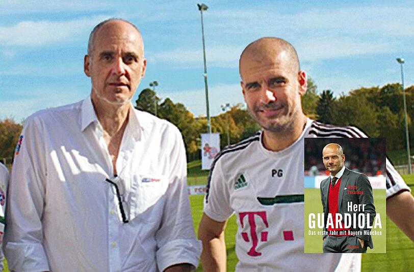 Perarnau und Guardiola an der Säbener Straße.