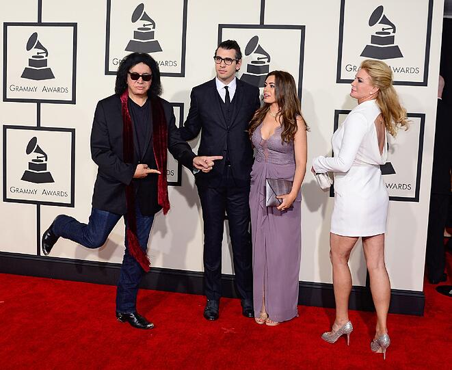 Gene Simmons, Shannon Tweed, Nick Simmons und Sophie Simmons