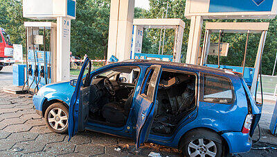Bei dem VW war der Gastank explodiert. Bei dem VW war der Gastank explodiert.