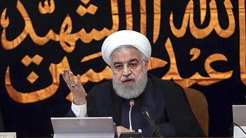 Präsident Hassan Ruhani am Mittwoch bei einer Kabinettssitzung in Teheran.