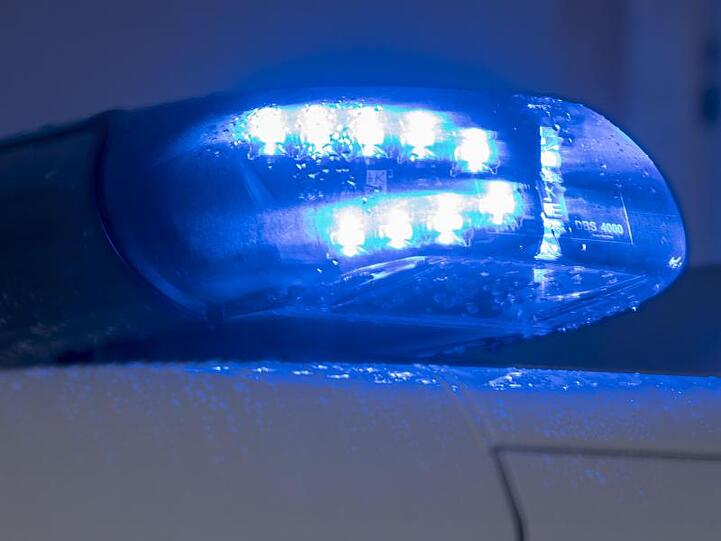 Blaulichter leuchten auf einem Streifenwagen der Polizei. Foto: Jens Büttner/zb/dpa/Symbolbild