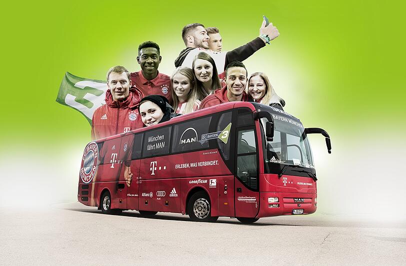 BAYERN 3 &ndash; offizieller Radiopartner des FC Bayern München: BAYERN 3 und der FC Bayern bringen BAYERN 3-Hörer und ihre Fan-Elf zu den Heimspielen in die Allianz-Arena &ndash; mit dem original FC Bayern Bus, der die Gewinner zuhause abholt. In der Allianz Arena angekommen, darf hinter die Kulissen geblickt werden - und ein Treffen mit Stars sowie die allerbesten Tribünenplätze direkt am Spielfeldrand sind gehören auch noch zum Gewinn-Paket. Wer auch einmal dabei sein möchte: Infos und Anmeldung unter bayern3.de/bayernbus