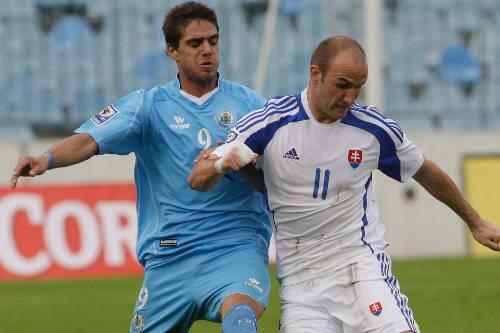Trauert seiner Zeit beim Club nach, obwohl er mit Lille jetzt ein Eurofighter ist: Robert Vittek (r.), hier im Trikot der Slowakei.
