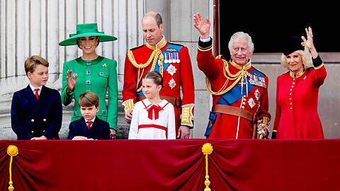 "Trooping the Colour": Auch 2025 wird die britische Königsfamilie auf dem Balkon vom Buckingham Palast erwartet.