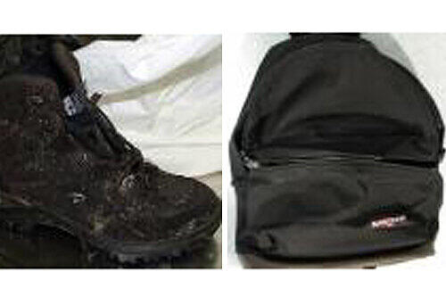 Vielleicht hilft dieser Trekking-Schuh der Marke &bdquo;LOWA&ldquo; der Polizei bei der Identifizierung, im dunkelgrauen Rucksack der Marke &bdquo;Eastpak&ldquo; lag lediglich ein Fantasy-Roman.