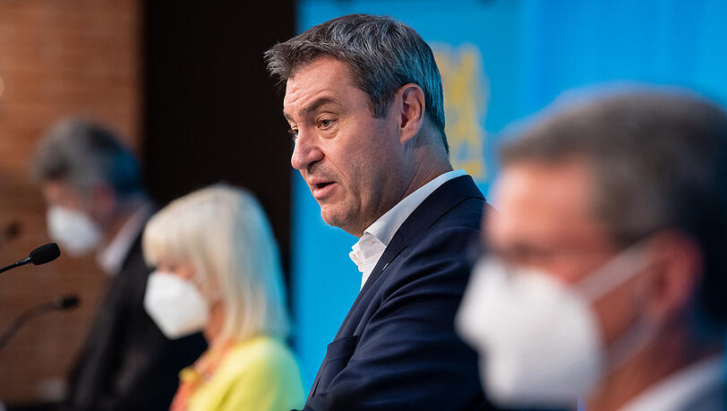 Bayerns Ministerpräsident Markus Söder bei der Pressekonferenz am vergangenen Dienstag.