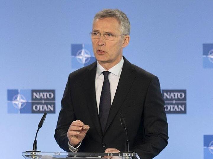 Nato-Generalsekretät Jens Stoltenber während einer Pressekonferenz im Hauptquartier der Allianz.