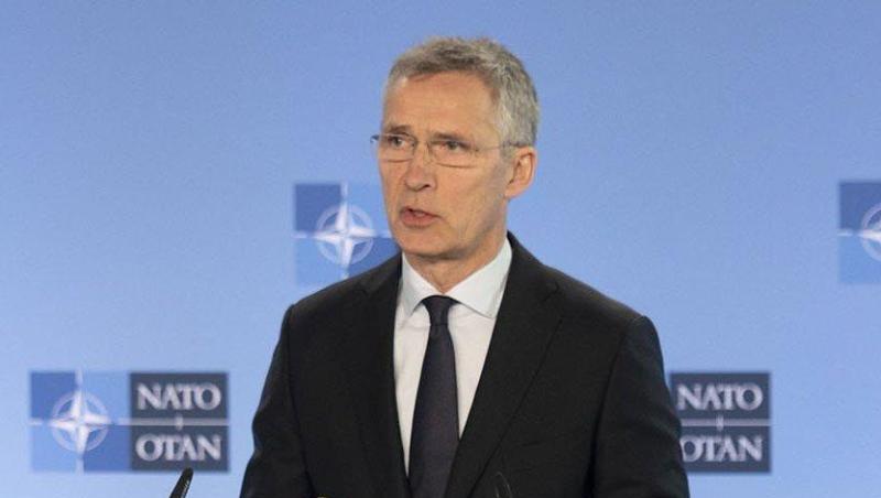 Nato-Generalsekretät Jens Stoltenber während einer Pressekonferenz im Hauptquartier der Allianz. Nato-Generalsekretät Jens Stoltenber während einer Pressekonferenz im Hauptquartier der Allianz.