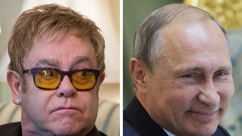 "Er war sehr umgänglich, er war sehr rechtfertigend, er war sehr aufrichtig", sagt Elton John über das Telefonat mit Wladimir Putin. "Er war sehr umgänglich, er war sehr rechtfertigend, er war sehr aufrichtig", sagt Elton John über das Telefonat mit Wladimir Putin.