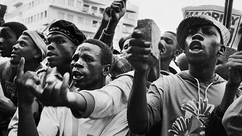 Protest gegen die Ermordung des Apartheid-Gegners Chris Hani, 1993.