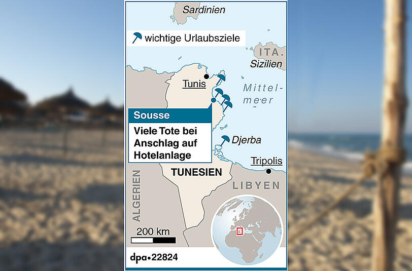 Sousse befindet sich an der tunesischen Mittelmeerküste und ist ein beliebtes Urlaubsziel für Touristen.