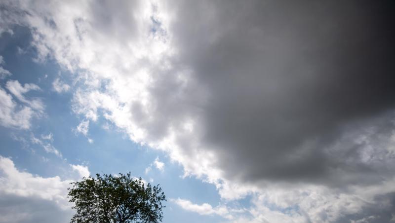 Dunkle Wolken ziehen am Himmel über einen Baum hinweg. Foto: Sina Schuldt/dpa/Symbolbild Dunkle Wolken ziehen am Himmel über einen Baum hinweg. Foto: Sina Schuldt/dpa/Symbolbild