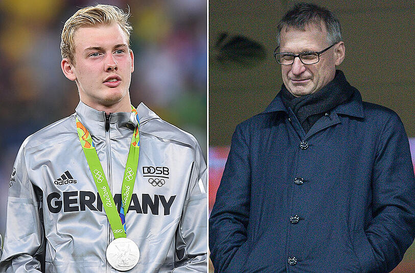 Julian Brandt (links) und Michael Reschke kennen sich aus gemeinsamen Zeiten bei Bayer Leverkusen.