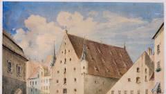 So hat der St.-Jakobs-Platz 1849 ausgesehen. Der Maler Eugen Brochier hat ihn im Aquarell festgehalten. So hat der St.-Jakobs-Platz 1849 ausgesehen. Der Maler Eugen Brochier hat ihn im Aquarell festgehalten.