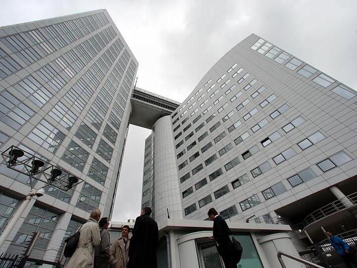 Der Internationale Strafgerichtshof in Den Haag, Niederlanden. Russland hat Terrorismus-Vorwürfe der Ukraine vor dem Weltstrafgericht entschieden zurückgewiesen.