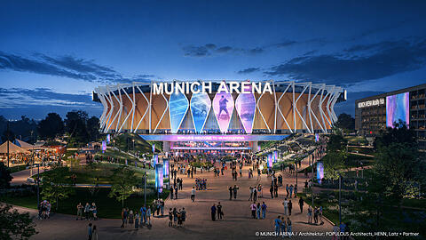 So soll die neue Munich Arena, die sich allerdings in Freising befindet, aussehen. 20.000 Besucher sollen hier Konzerte h&ouml;ren.